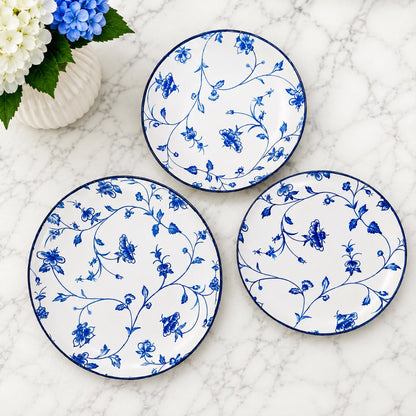 Blue Floral Plate Set