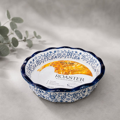 Blue Blossom Ceramic Roaster Bowl Set