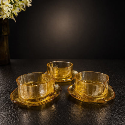Golden Ripple Textured Dessert Set