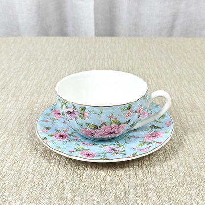 Pastel Bloom Tea Cups and Saucers