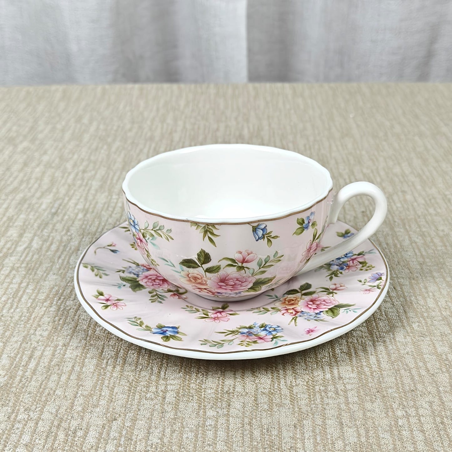 Pastel Bloom Tea Cups and Saucers