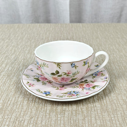 Pastel Bloom Tea Cups and Saucers