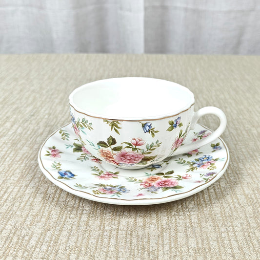 Pastel Bloom Tea Cups and Saucers