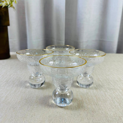 Crystal Gold-Rimmed Dessert Bowl Set – 6 Pcs