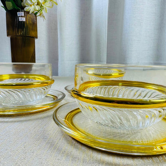 Spiral Dessert bowls with saucers