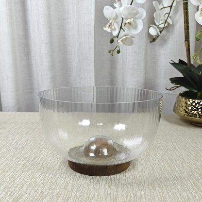 Salad Bowl with wooden base