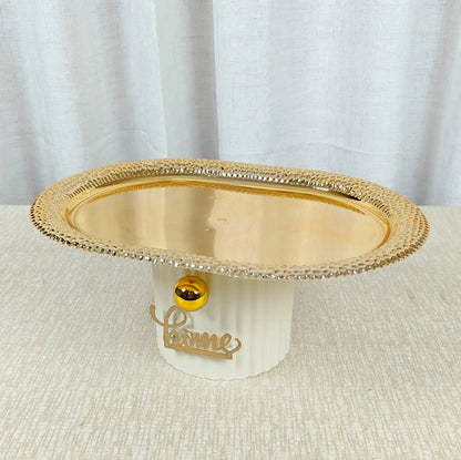 Fluted Base Accent Display Platter