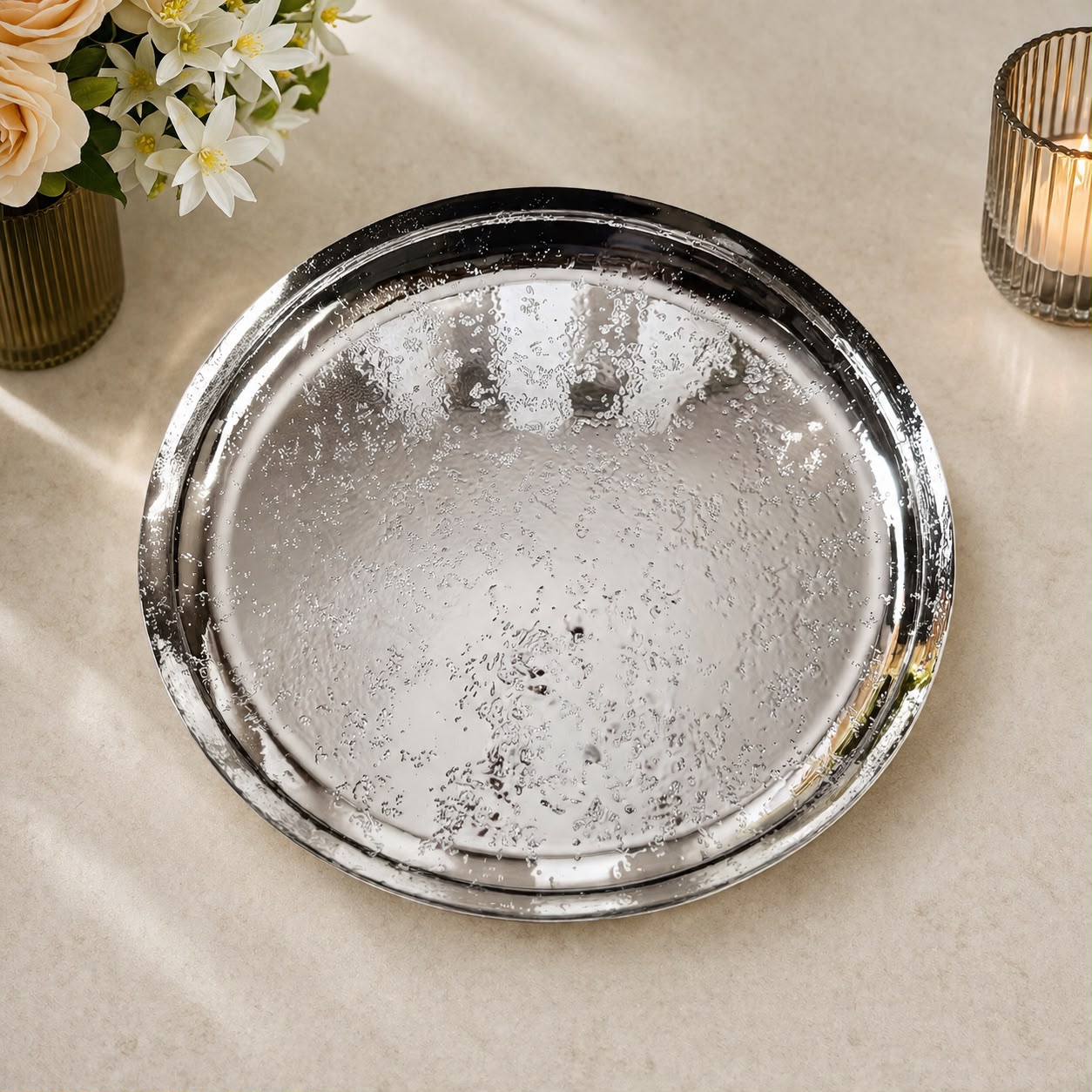 Crystal Silver Serving Platter