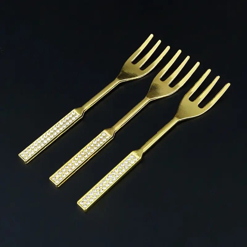 6 Pcs Golden Spoon Set and Frok set