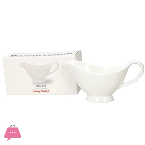 Danny Home Ceramic Creamer & Gravy Boat (White)