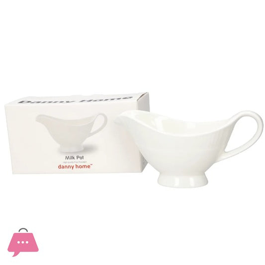 Danny Home Ceramic Creamer & Gravy Boat (White)