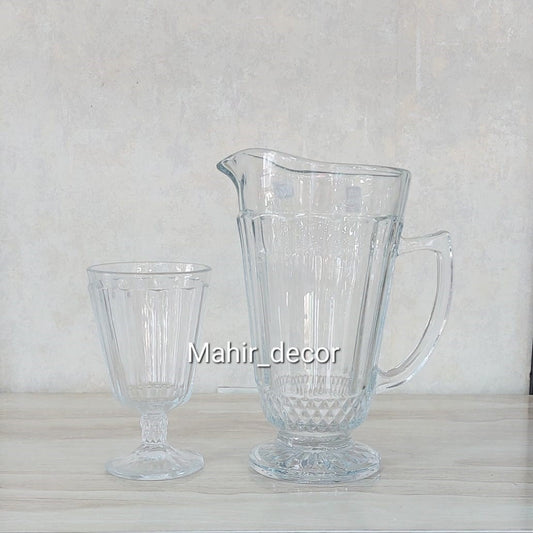 Glass and Water set - 1 Jug 6 Glass