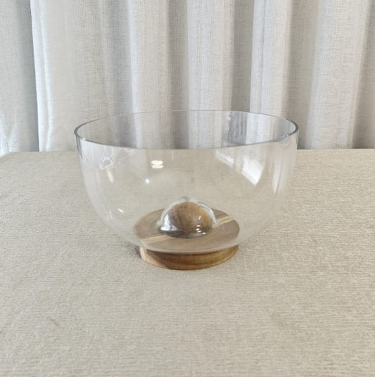 Salad Bowl with Wooden Base