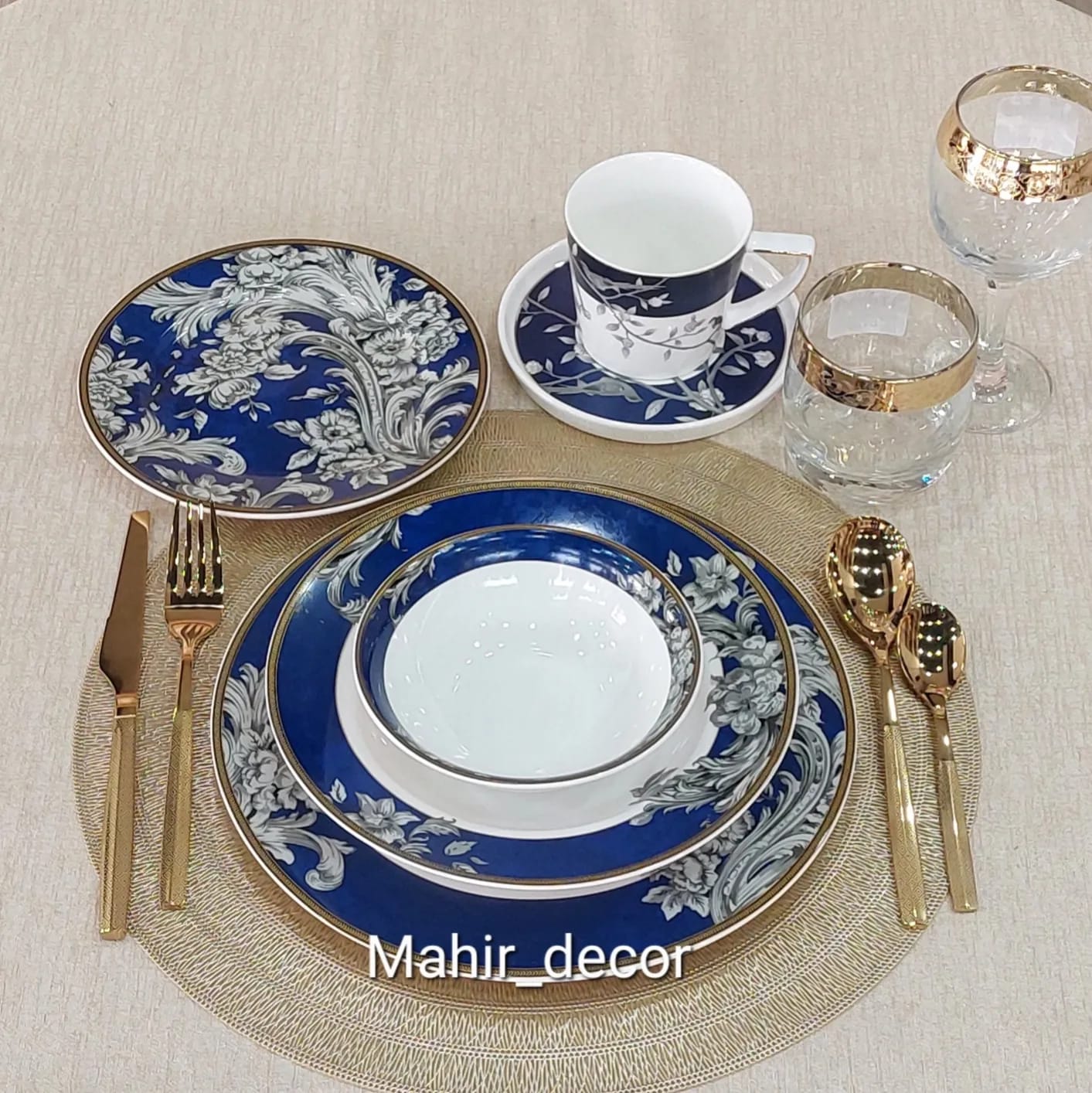 Full Dinner Set Blue