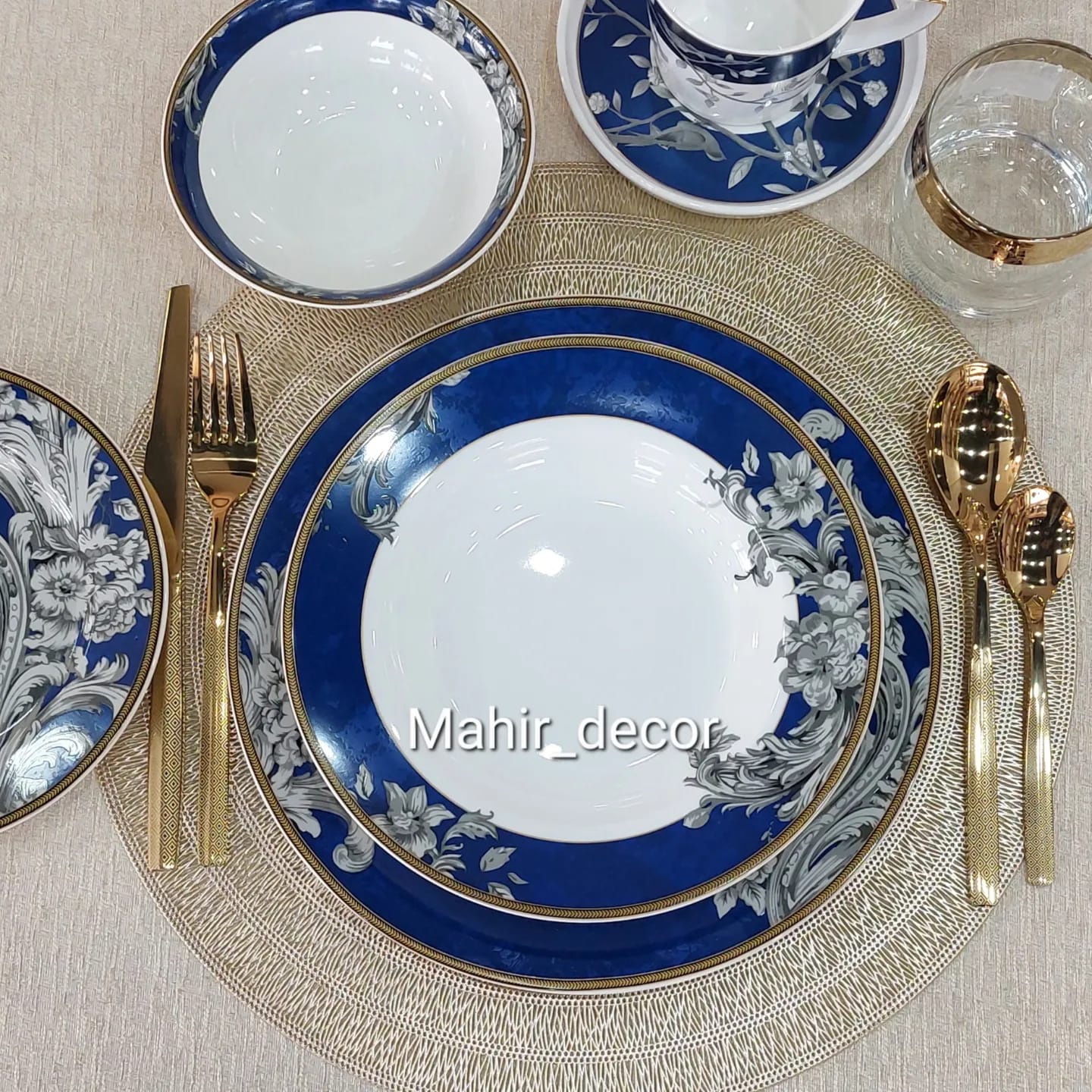 Full Dinner Set Blue