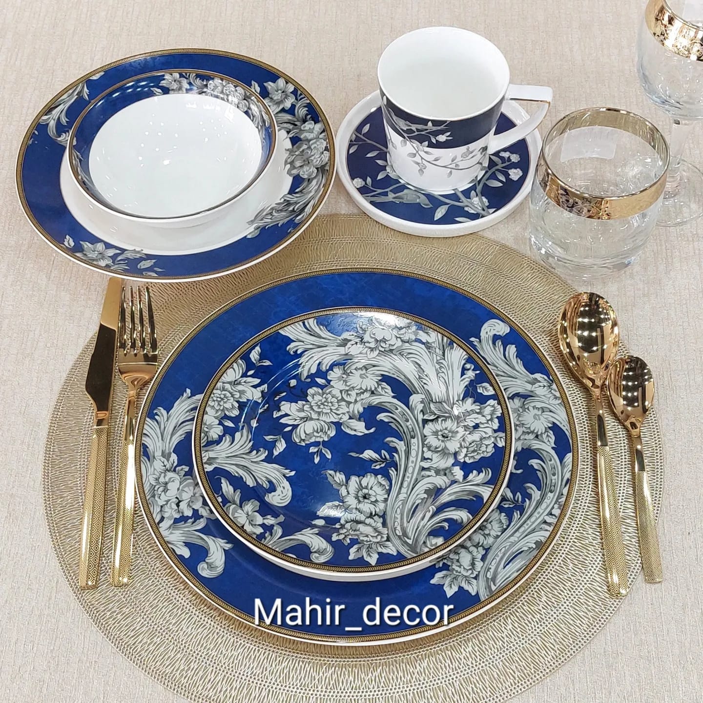 Full Dinner Set Blue